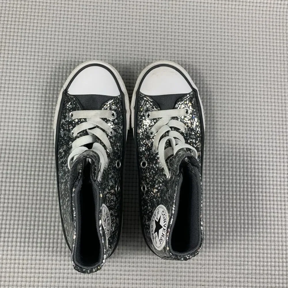 Converse CTAS 1V Black/Egret Little Girl's High Top Sneakers - Size 12